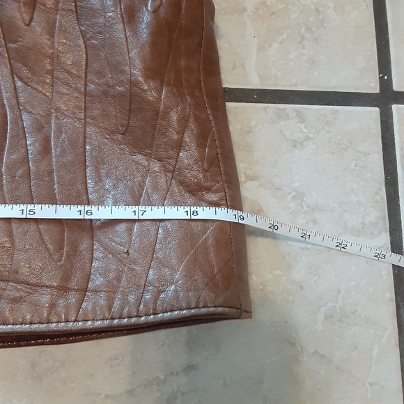 💥SALE💥 Vtg Miki  Martin Dolman Sleeve Brown Leather Batwing Aviator Jacket Med - Picture 16 of 17